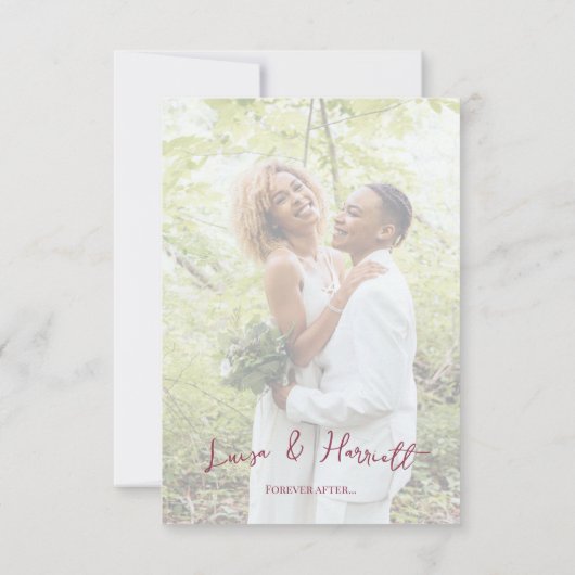 Lesbian Wedding Pride Flag Gradient QR Code RSVP Kaartje (Achterkant)