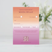 Lesbian Wedding Pride Flag Gradient RSVP Kaartje (Staand voorkant)