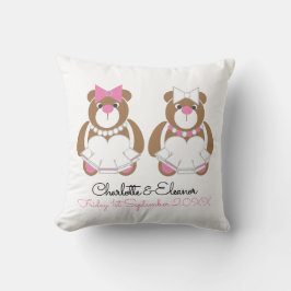 Lesbian Wedding Teddy Bear Brides cadeau Kussen