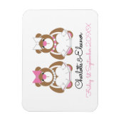 Lesbian Wedding Teddy Bear Brides cadeau of gunst Magneet (Verticaal)