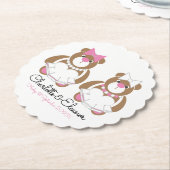 Lesbian Wedding Teddy Bear Brides Kartonnen Onderzetters (Gekanteld)