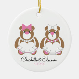 Lesbian Wedding Teddy Bear Brides Keramisch Ornament