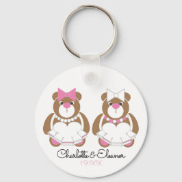 Lesbian Wedding Teddy Bear Brides Sleutelhanger