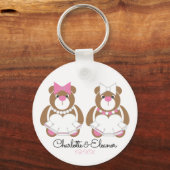 Lesbian Wedding Teddy Bear Brides Sleutelhanger (Voorkant)