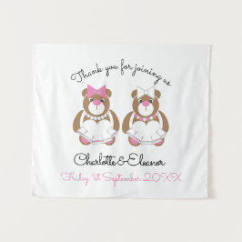 Lesbian Wedding Teddy Bear Brides Wandkleed