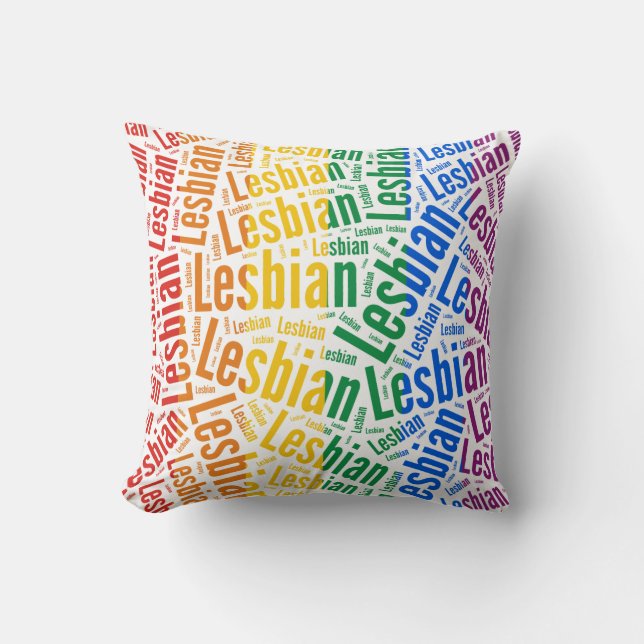 LESBIAN WORD PATTERN KLEUR KUSSEN (Voorkant)