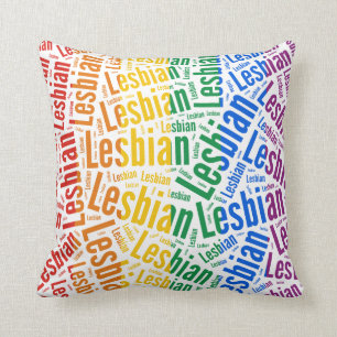 LESBIAN WORD PATTERN KLEUR KUSSEN