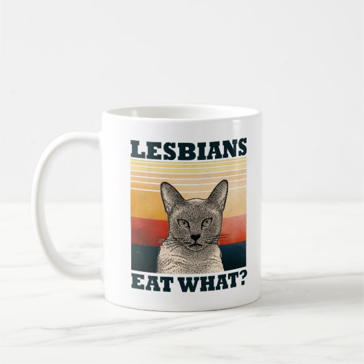 Lesbianen eten wat? koffiemok (Links)