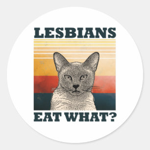 Lesbianen eten wat? ronde sticker