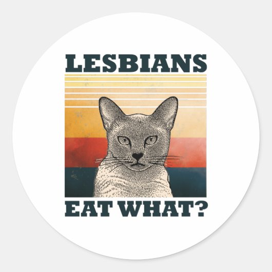 Lesbianen eten wat? ronde sticker (Voorkant)