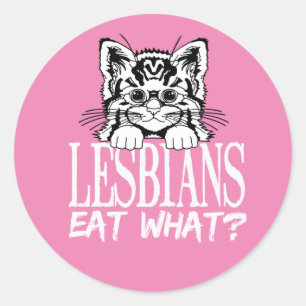LESBIANEN ETEN WAT? T-Shirt Ronde Sticker