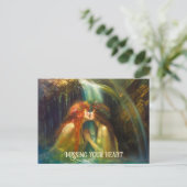 Lesbianen in vallend water briefkaart (Staand voorkant)