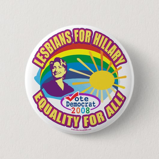 Lesbianen voor Hillary. Gelijkheid voor iedereen!  Ronde Button 5,7 Cm (Voorkant)