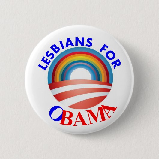 LESBIANEN VOOR OBAMA RONDE BUTTON 5,7 CM (Voorkant)
