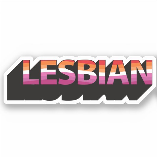 LESBIANNE 3D Vlag Sticker (Voorkant)