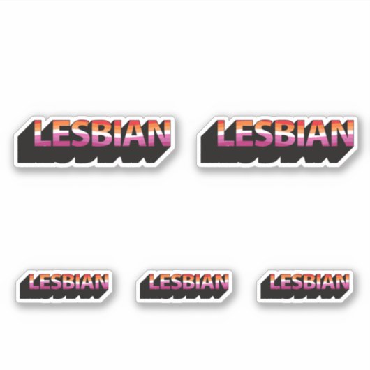 LESBIANNE 3D-vlag Sticker (Voorkant)