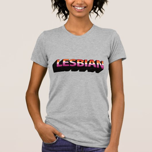 LESBIANNE 3D Vlag T-shirt (Voorkant)