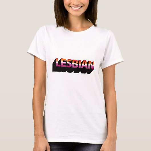 LESBIANNE 3D-vlag T-shirt (Voorkant)