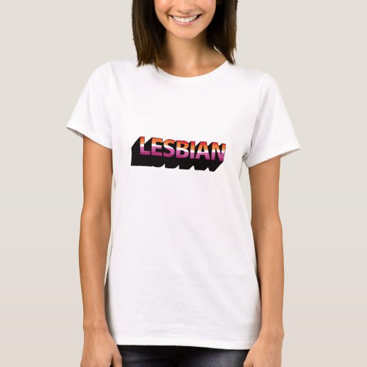 LESBIANNE 3D Vlag T-shirt (Voorkant)