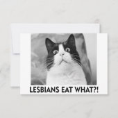 LESBIANS EAT WAT!?! BEDANKKAART (Voorkant)