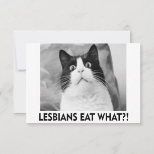 LESBIANS EAT WAT!?! BEDANKKAART