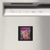 Lesbians Eat What_ Funny Cat Rude Gay Pride Lgbtq Magneet (Insitu (Vaatwasser))