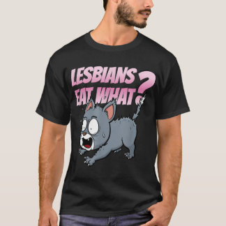Lesbians eten wat grappig is voor LGBTQ volwassen T-shirt