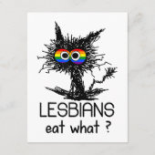 Lesbians eten wat kat Funny Humor pun LGBTQ Pride Informatiekaartje (Achterkant)
