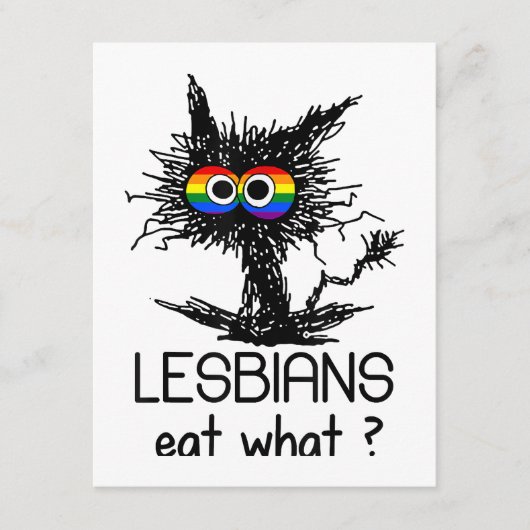 Lesbians eten wat kat Funny Humor pun LGBTQ Pride Informatiekaartje (Voorkant)
