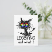 Lesbians eten wat kat Funny Humor pun LGBTQ Pride Informatiekaartje (Staand voorkant)