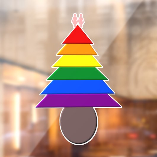 Lesbians Rainbow kerstboomraam Raamsticker (Vel 2)