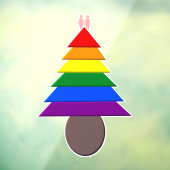 Lesbians Rainbow kerstboomraam Raamsticker (Vel 3)