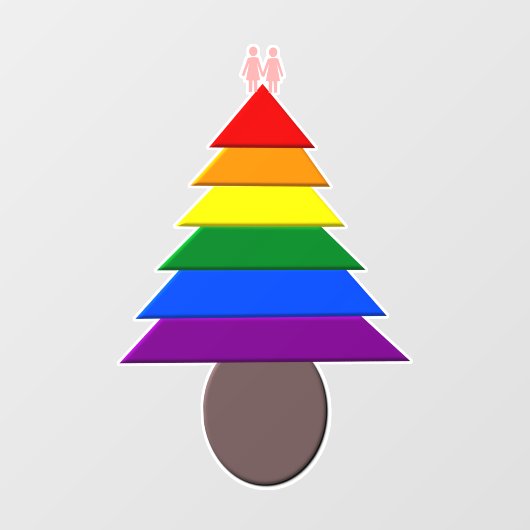 Lesbians Rainbow kerstboomraam Raamsticker (Vel)