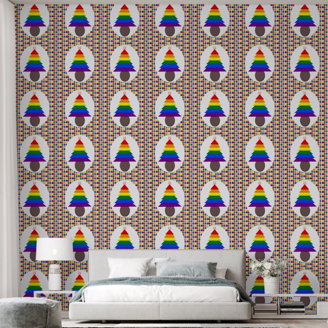 Lesbians Regenboogkerstboom en Cadeaus Behang (Slaapkamer)