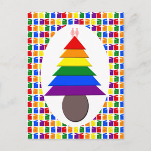 Lesbians Regenboogkerstboom en Cadeaus Briefkaart