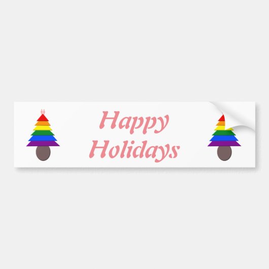 Lesbians Regenboogkerstboom en Cadeaus Bumpersticker (Voorkant)