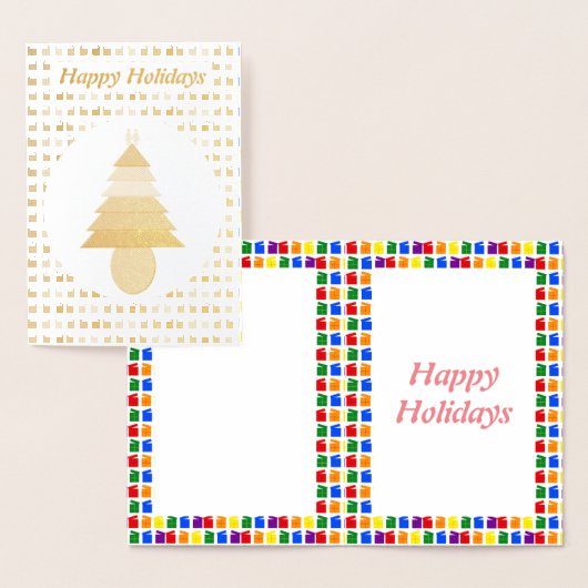 Lesbians Regenboogkerstboom en Cadeaus Folie Kaarten (Display)