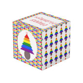 Lesbians Regenboogkerstboom en Cadeaus Kubus (Achter hoekig)