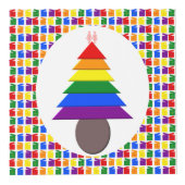 Lesbians Regenboogkerstboom en Cadeaus Kubus (Voorkant)