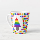 Lesbians Regenboogkerstboom en Cadeaus Latte Mok (Linkerhoek)