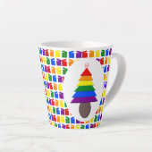 Lesbians Regenboogkerstboom en Cadeaus Latte Mok (Rechterhoek)