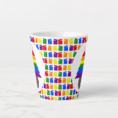 Lesbians Regenboogkerstboom en Cadeaus Latte Mok (Voorkant)