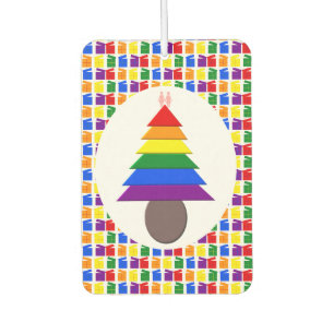 Lesbians Regenboogkerstboom en Cadeaus Luchtverfrisser