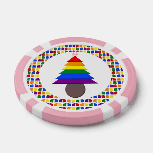 Lesbians Regenboogkerstboom en Cadeaus Poker Chips (Enkel)