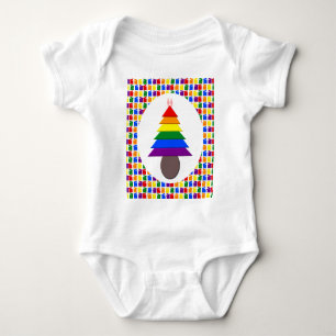 Lesbians Regenboogkerstboom en Cadeaus Romper