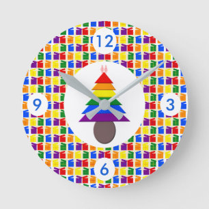 Lesbians Regenboogkerstboom en Cadeaus Ronde Klok