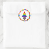 Lesbians Regenboogkerstboom en Cadeaus Ronde Sticker (Tas)