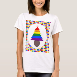 Lesbians Regenboogkerstboom en Cadeaus T-shirt