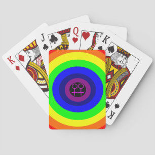Lesbians rondom regenboogspeelkaarten pokerkaarten