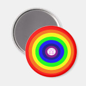 Lesbians Round Rainbow Magnet (Voorkant / Achterkant)